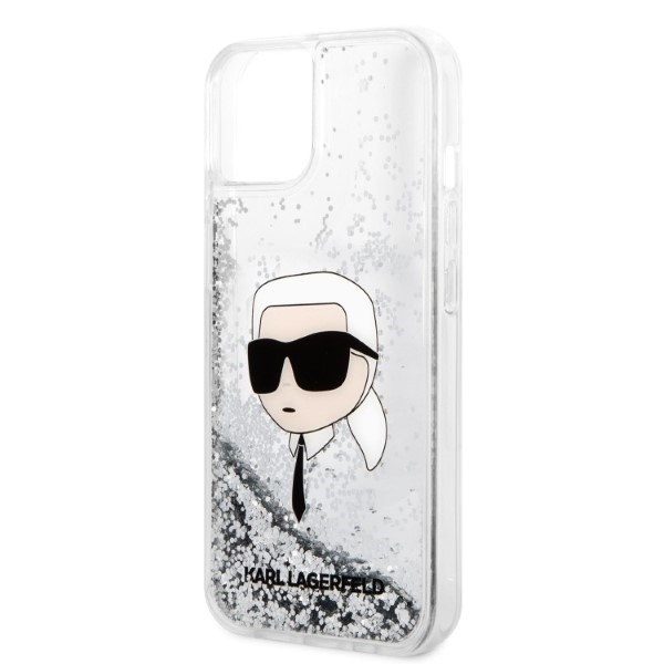Husa pentru iPhone 14 Plus, Hardcase Glitter, Karl Lagerfeld, Argintiu - 1 | YEO