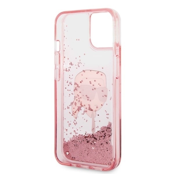 Husa pentru iPhone 14 Plus, Hardcase Glitter, Karl Lagerfeld, Roz - 3 | YEO