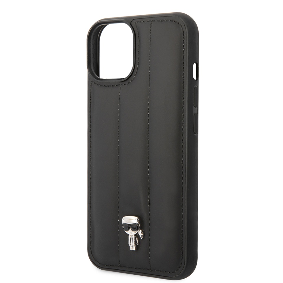 Husa pentru iPhone 14 Plus, Hardcase Leather Puffy, Karl Lagerfeld, Argintiu - 1 | YEO