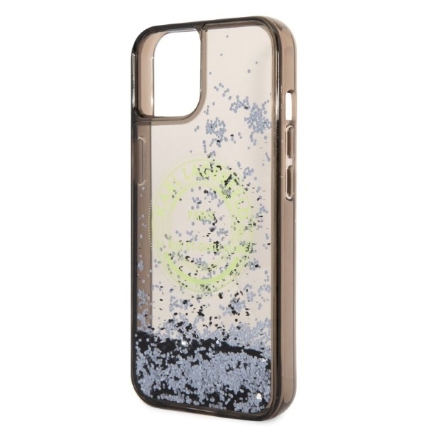 Husa pentru iPhone 14 Plus, Hardcase Liquid Glitter, Karl Lagerfeld - Sclipici Negru - 1 | YEO