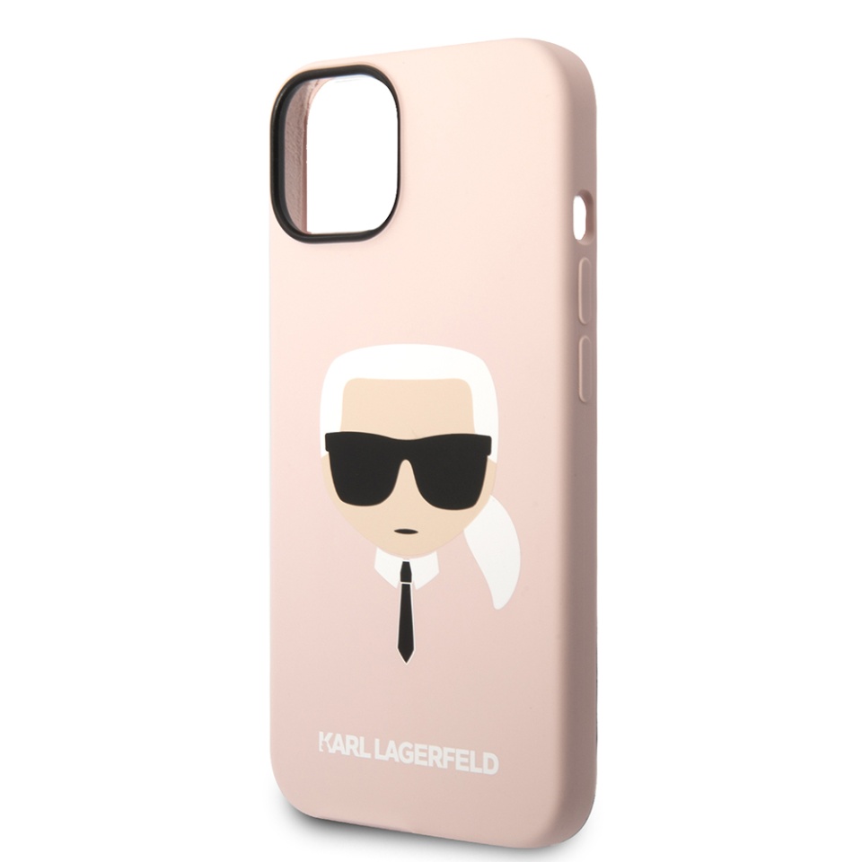 Husa pentru iPhone 14 Plus, Silicone, Karl Lagerfeld, Roz - 1 | YEO