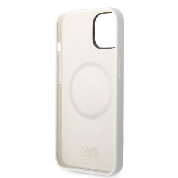 Husa pentru iPhone 14 Plus, Silicone MagSafe, Karl Lagerfeld - Alb - 1 | YEO
