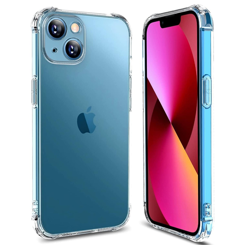 Husa pentru iPhone 14 Plus , SKYDDAR INNOVATION, Shockproof Clear din Silicon Slim, Transparenta, set cu sticker