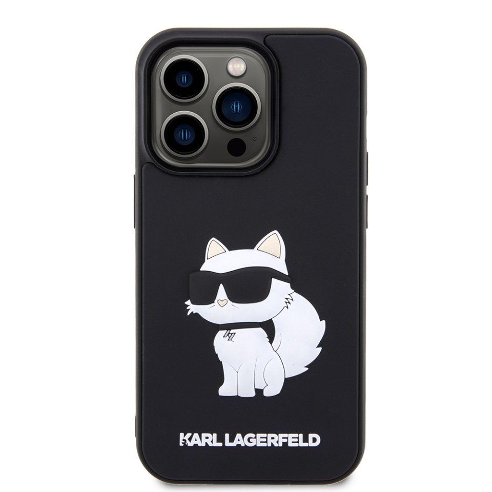Husa pentru iPhone 14 Pro, 3D Design, Karl Lagerfeld, Negru - 1 | YEO