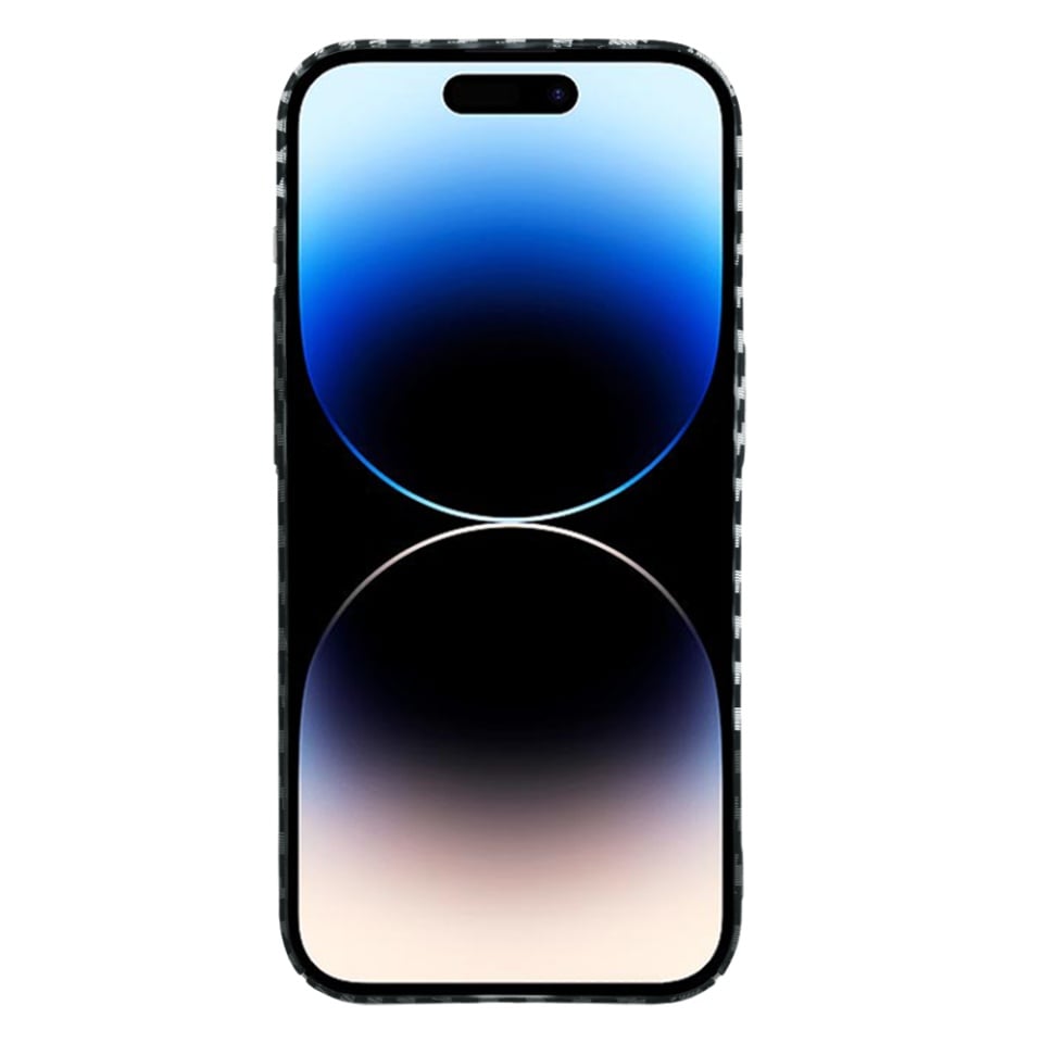 Husa pentru iPhone 14 Pro, Finisaj Premium cu Textura de Carbon, Design Elegant, SKDR CarbonFlex - Gri - 2 | YEO