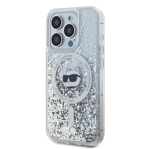 Husa pentru iPhone 14 Pro, Liquid Glitter MagSafe, Karl Lagerfeld - Transparenta - 2 | YEO