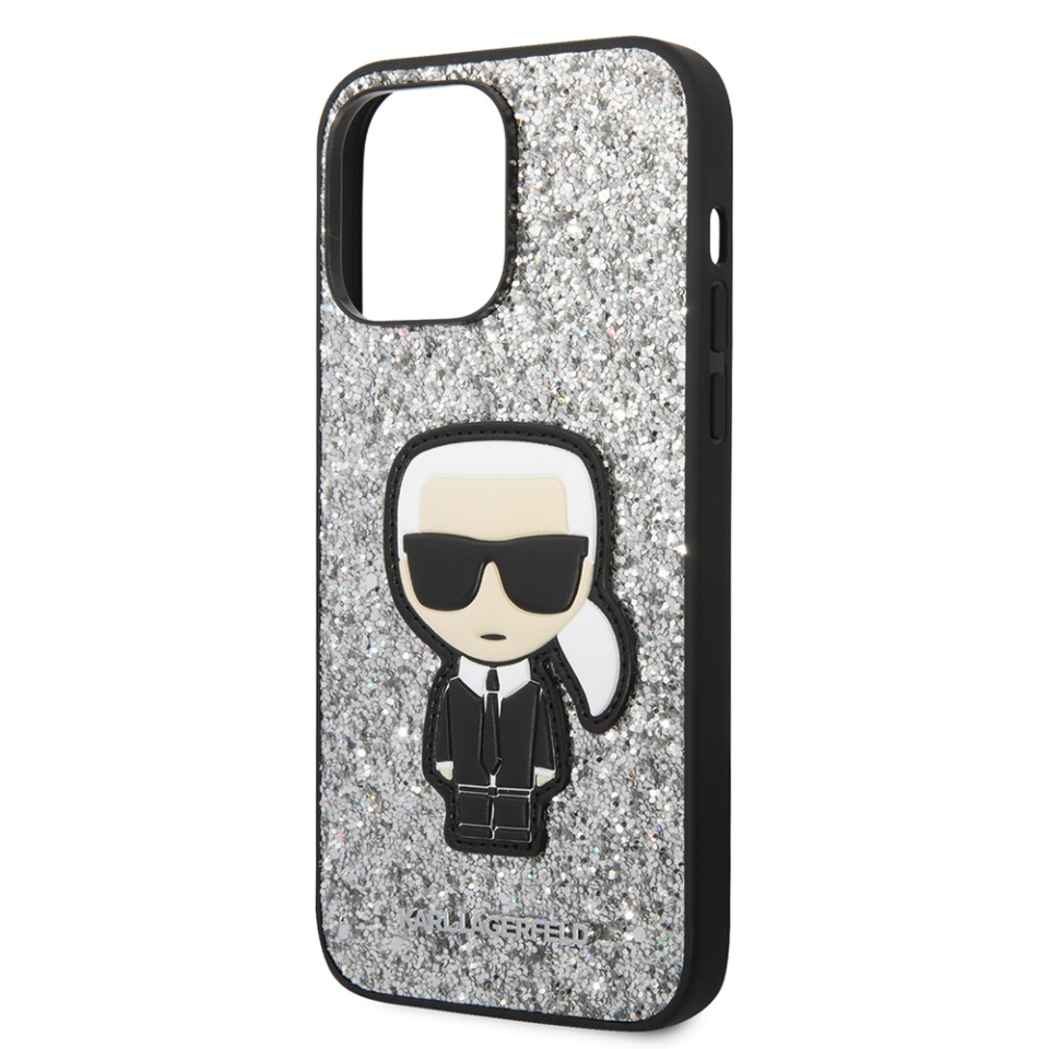 Husa pentru iPhone 14 Pro Max, Hardcase Glitter, Karl Lagerfeld, Argintiu - 1 | YEO