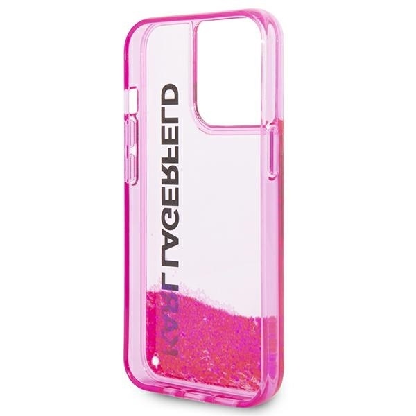 Husa pentru iPhone 14 Pro Max, Hardcase Liquid Glitter, Karl Lagerfeld - Roz - 3 | YEO