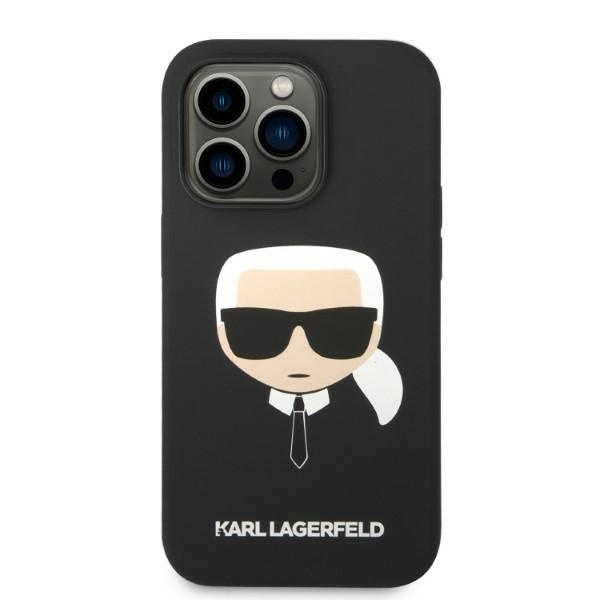 Husa pentru iPhone 14 Pro, Silicone MagSafe, Karl Lagerfeld - Negru - 2 | YEO