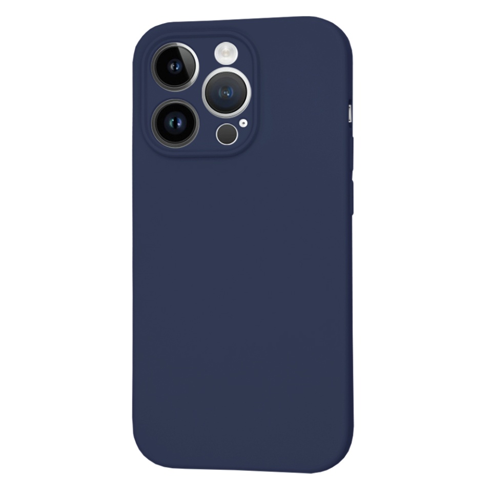 Husa pentru iPhone 14 Pro, SKYDDAR INNOVATION, din Silicon Catifelat, SoftFlex Magsafe, Bleumarin, set cu sticker - 1 | YEO