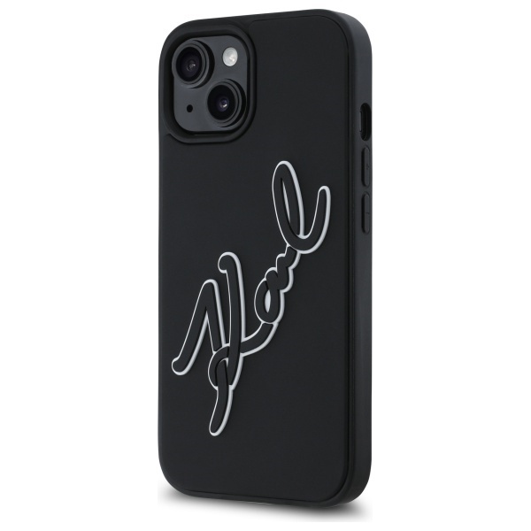 Husa pentru iPhone 15, 3D Design, Karl Lagerfeld, Negru - 2 | YEO