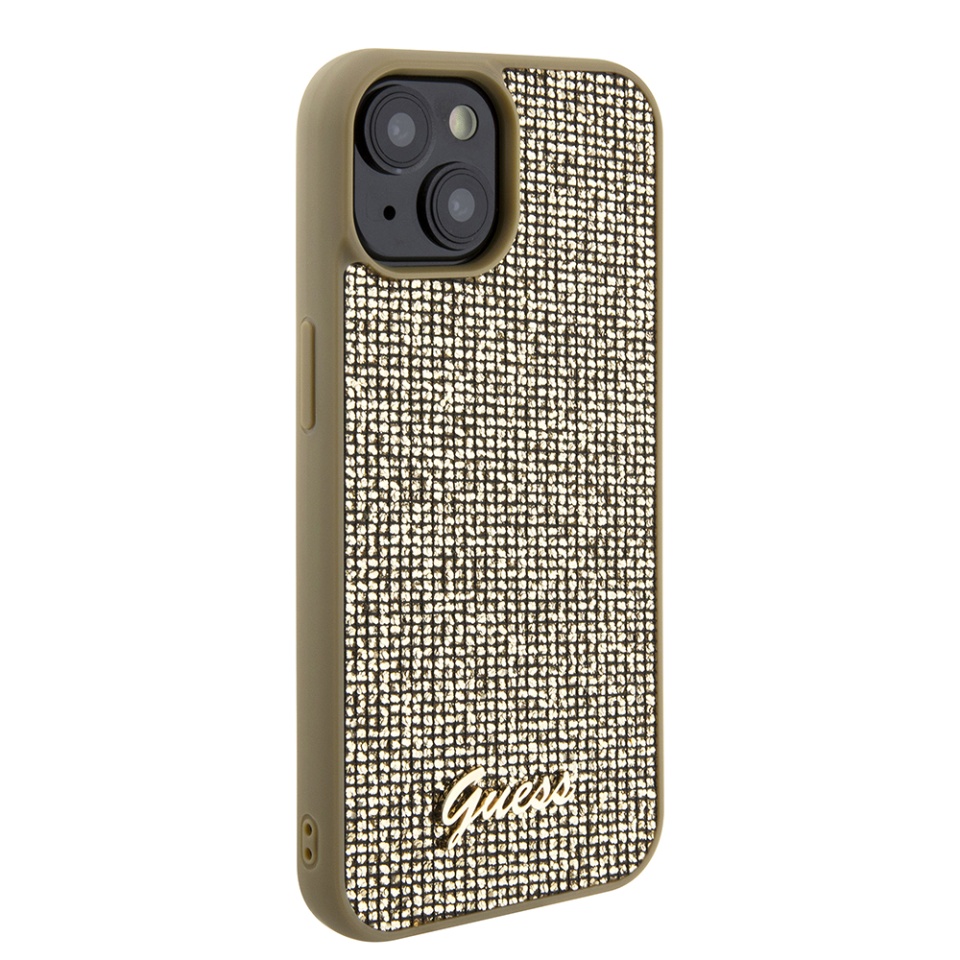 Husa pentru iPhone 15, Disco Metal Logo, Guess, Auriu - 3 | YEO