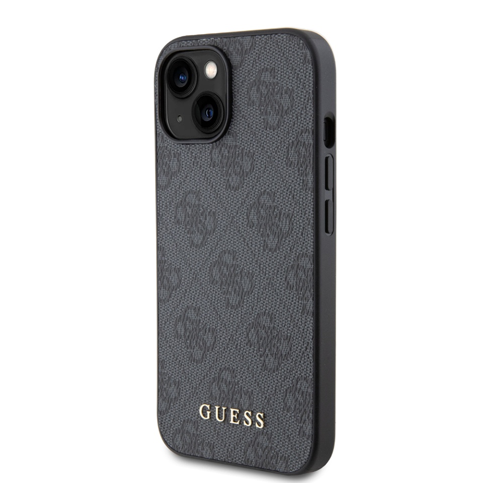 Husa pentru iPhone 15, Guess, Hardcase 4G Metal Gold Logo, Gri - 3 | YEO