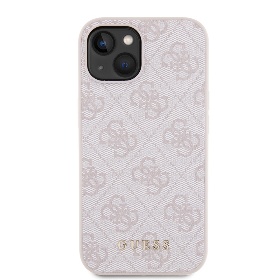 Husa pentru iPhone 15, Guess, Hardcase 4G Metal Gold Logo, Roz - 1 | YEO