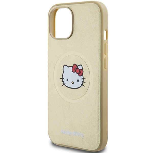 Husa pentru iPhone 15, Hardcase Leather Kitty Head MagSafe, Hello Kitty - Piele ecologica - 1 | YEO