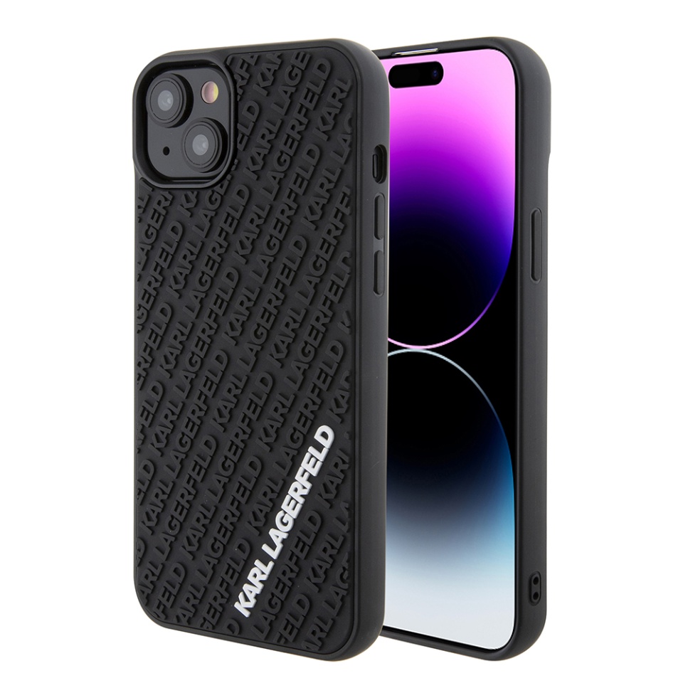 Husa pentru iPhone 15 Plus, 3D Design, Karl Lagerfeld, Negru