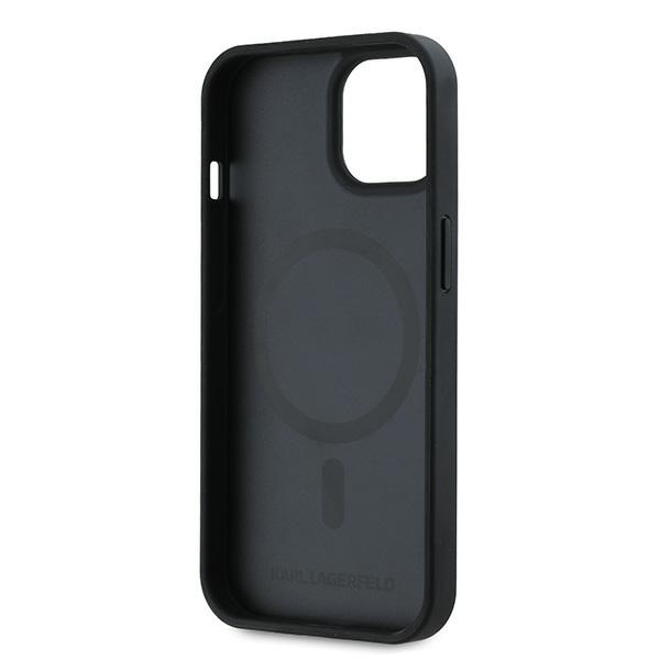 Husa pentru iPhone 15 Plus Leather MagSafe, Karl Lagerfeld - Negru - 1 | YEO