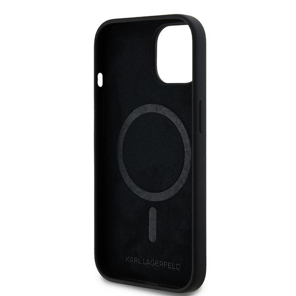 Husa pentru iPhone 15 Plus, Silicone MagSafe, Karl Lagerfeld - Negru - 1 | YEO