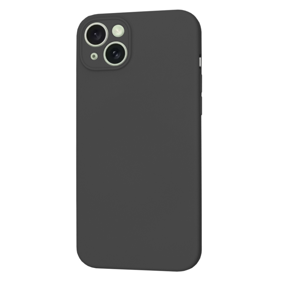 Husa pentru iPhone 15 Plus, SKYDDAR INNOVATION, din Silicon Catifelat, SoftFlex Magsafe, Negru, set cu sticker - 1 | YEO