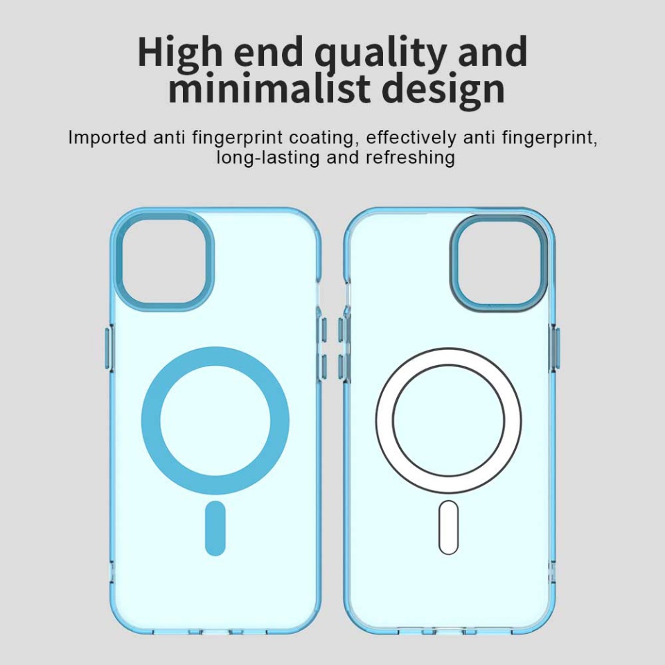 Husa pentru iPhone 15 Plus, SKYDDAR INOVATION, CandyCase, Magsafe, set cu sticker, Albastru - 3 | YEO