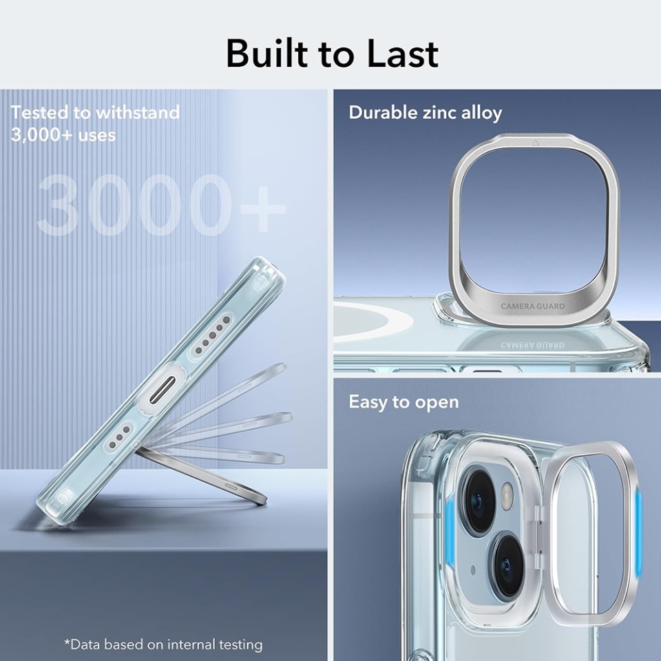 Husa pentru iPhone 15 Plus, slim MagSafe, Classic Hybrid HaloLock Kickstand ESR - Bleu - 2 | YEO
