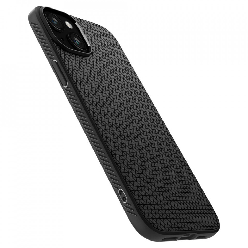 Husa pentru iPhone 15 Plus, Spigen Liquid Air - Matte Black - 3 | YEO