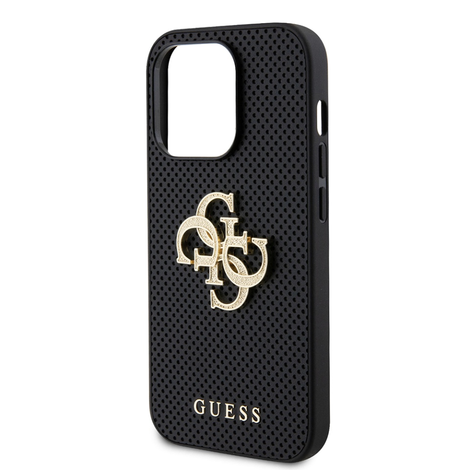 Husa pentru iPhone 15 Pro, Guess Perforata Logo 3D, Design Slim, Negru - 3 | YEO