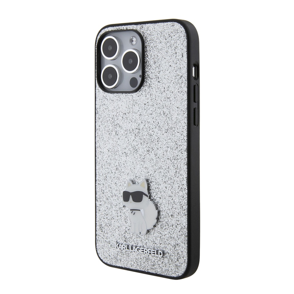 Husa pentru iPhone 15 Pro Max, Hardcase Glitter, Karl Lagerfeld, Argintiu - 3 | YEO