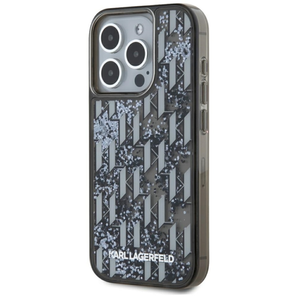 Husa pentru iPhone 15 Pro Max, Hardcase Glitter, Karl Lagerfeld, Negru - 1 | YEO