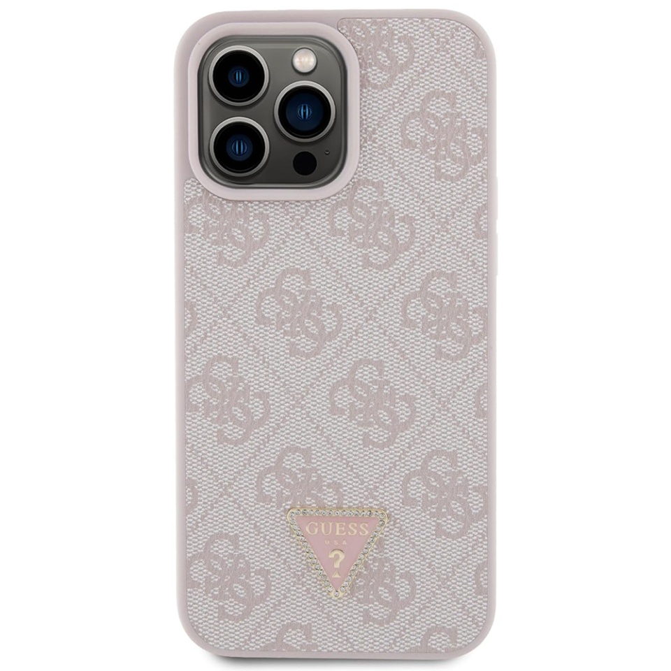 Husa pentru iPhone 15 Pro Max, Leather 4G Diamond Triangle, Roz - 1 | YEO