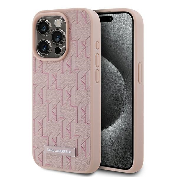 Husa pentru iPhone 15 Pro Max Leather MagSafe, Karl Lagerfeld - Roz
