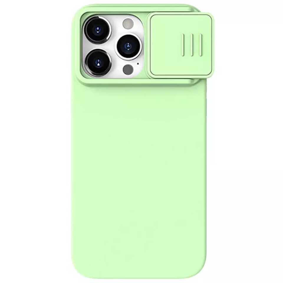 Husa pentru iPhone 15 Pro Max, Nillkin CamShield Silky MagSafe Silicone - Verde