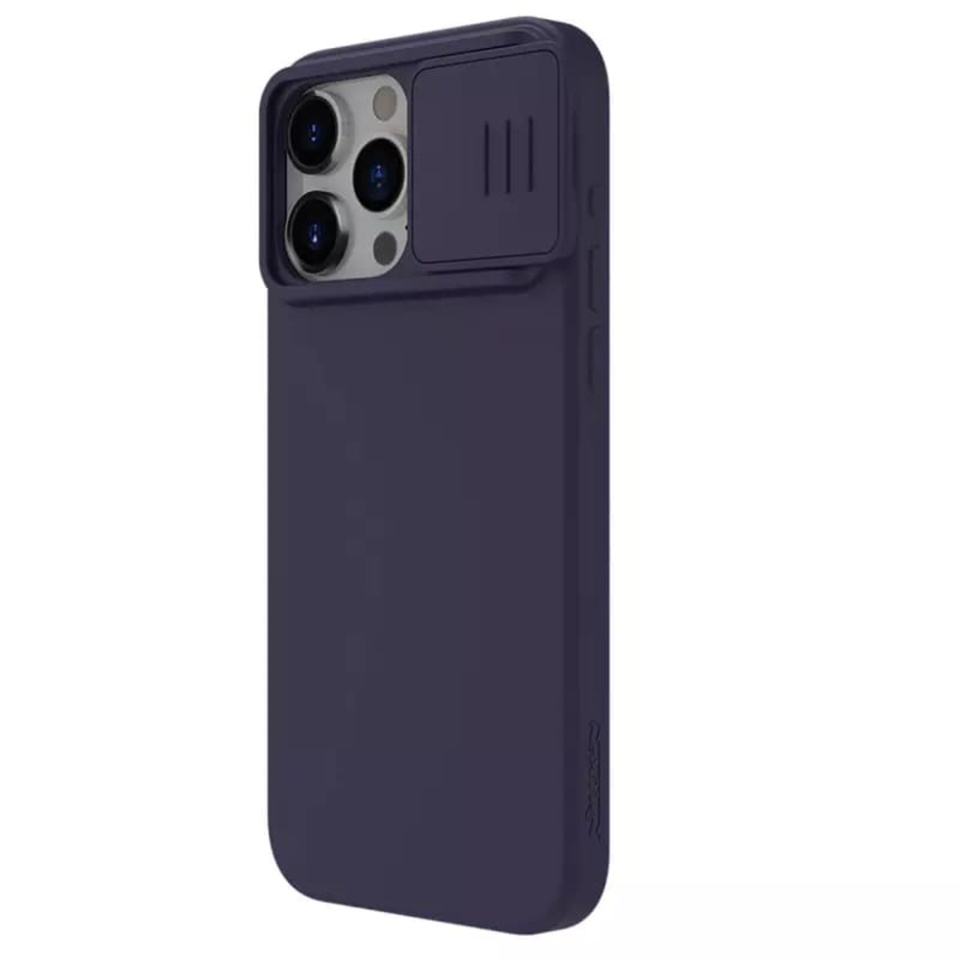 Husa pentru iPhone 15 Pro Max, Nillkin CamShield Silky MagSafe Silicone - Violet - 2 | YEO