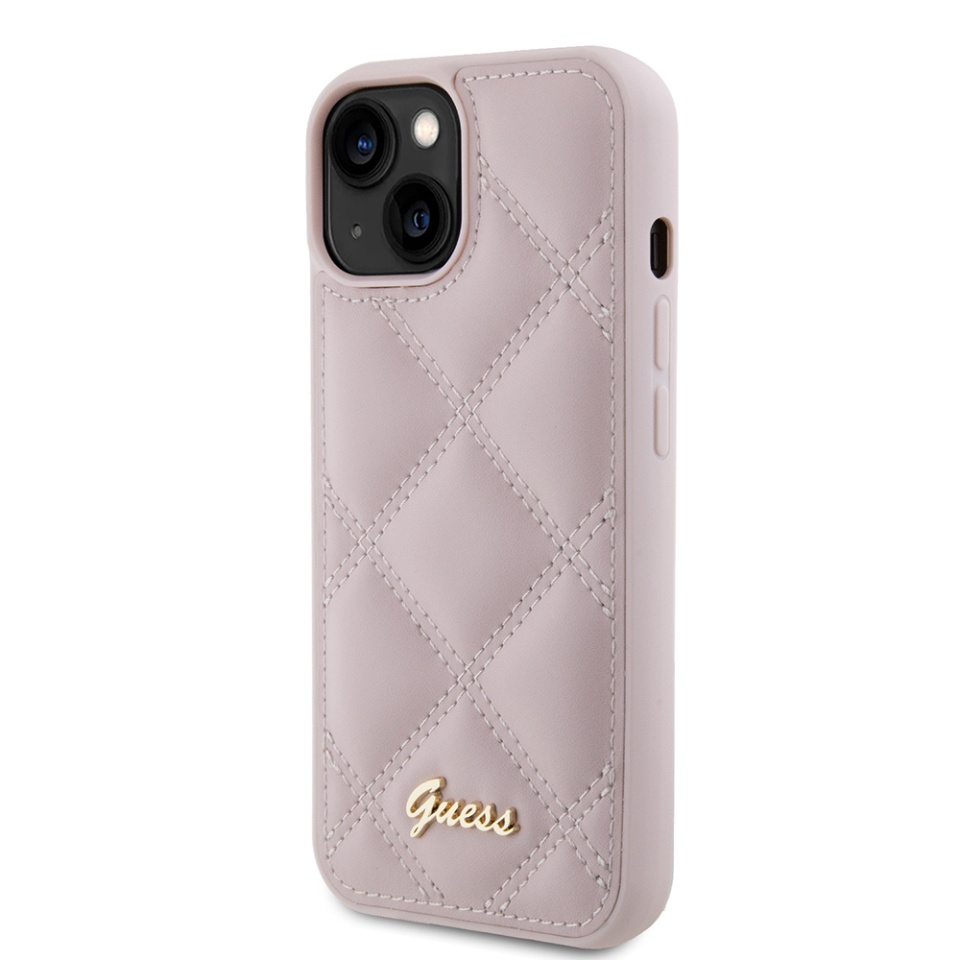 Husa pentru iPhone 15 Quilted Metal Logo, Guess - [Culoare necunoscută] - 2 | YEO