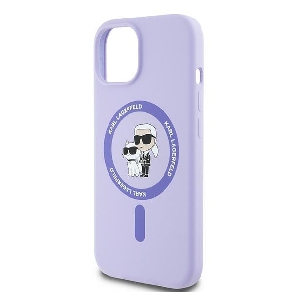 Husa pentru iPhone 15, Silicone MagSafe, Karl Lagerfeld - Mov - 3 | YEO