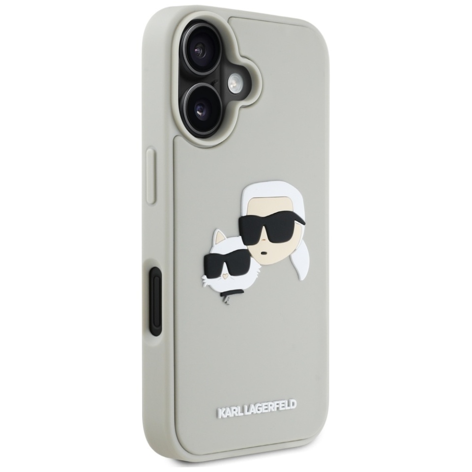 Husa pentru iPhone 16, 3D Design, Karl Lagerfeld, Bej - 2 | YEO