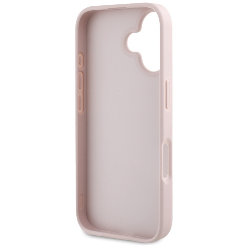 Husa pentru iPhone 16, Guess 4G Metal Logo, Protectie Slim, Compatibila, Roz - 3 | YEO