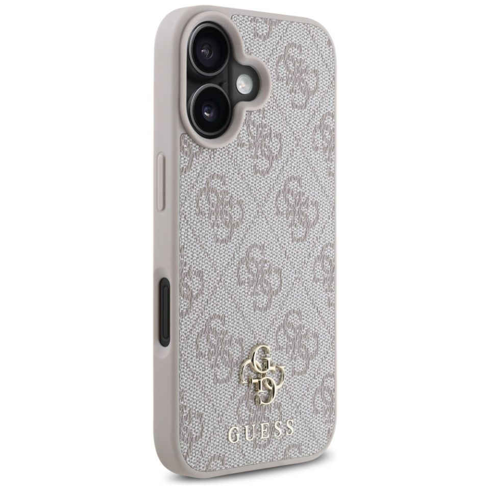 Husa pentru iPhone 16, Guess, 4G Small and Classic Logo MagSafe, Protectie Slim, Roz deschis - 3 | YEO