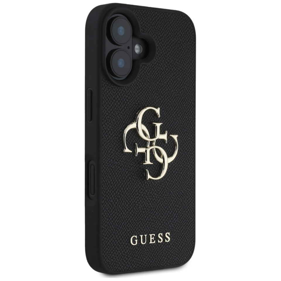Husa pentru iPhone 16, Guess, Hardcase Grained Big 4G Logo Small Classic Logo, Protectie Slim, Negru - 3 | YEO