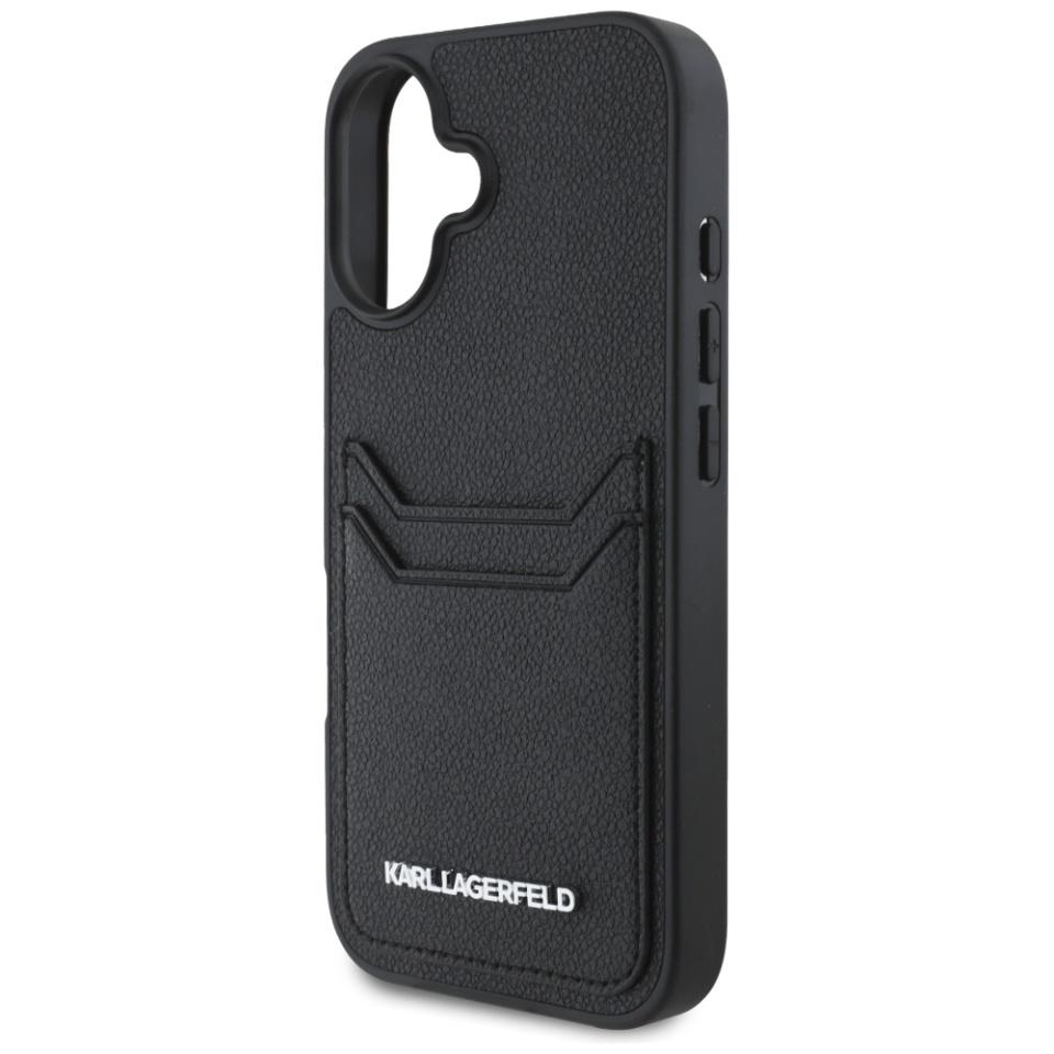 Husa pentru iPhone 16, Hardcase Leather, Karl Lagerfeld, Negru - 2 | YEO