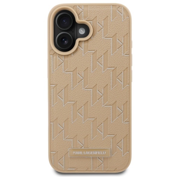 Husa pentru iPhone 16 Leather MagSafe, Karl Lagerfeld - Bej - 2 | YEO