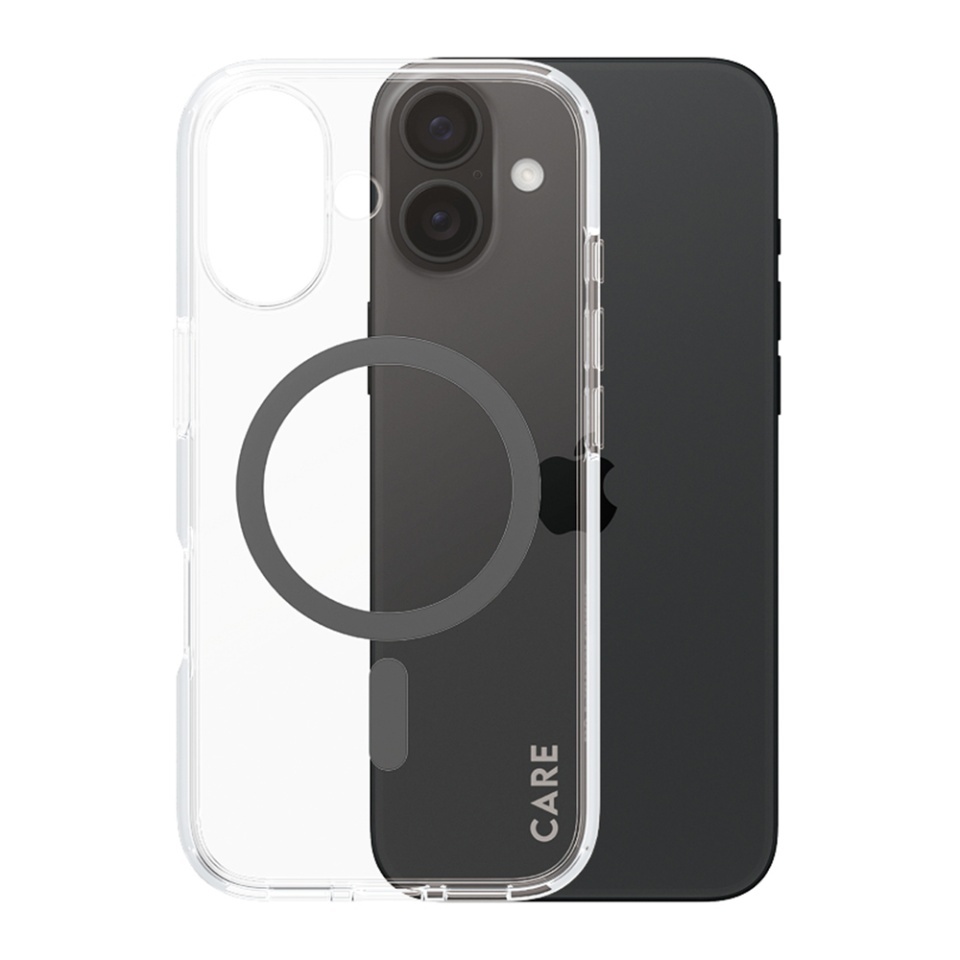 Husa pentru iPhone 16, PanzerGlass, CARE Flagship Urban Combat Black MagSafe, Anti-Soc 4.8m, Anti-Ingalbenire, Design Slim, Compatibila MagSafe, Transparenta - 2 | YEO