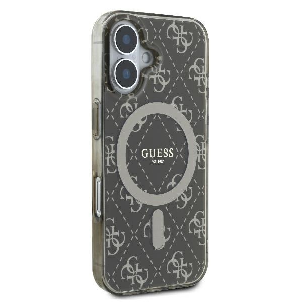 Husa pentru iPhone 16 Plus, IML 4G Background MagSafe, Guess, Maro - 3 | YEO