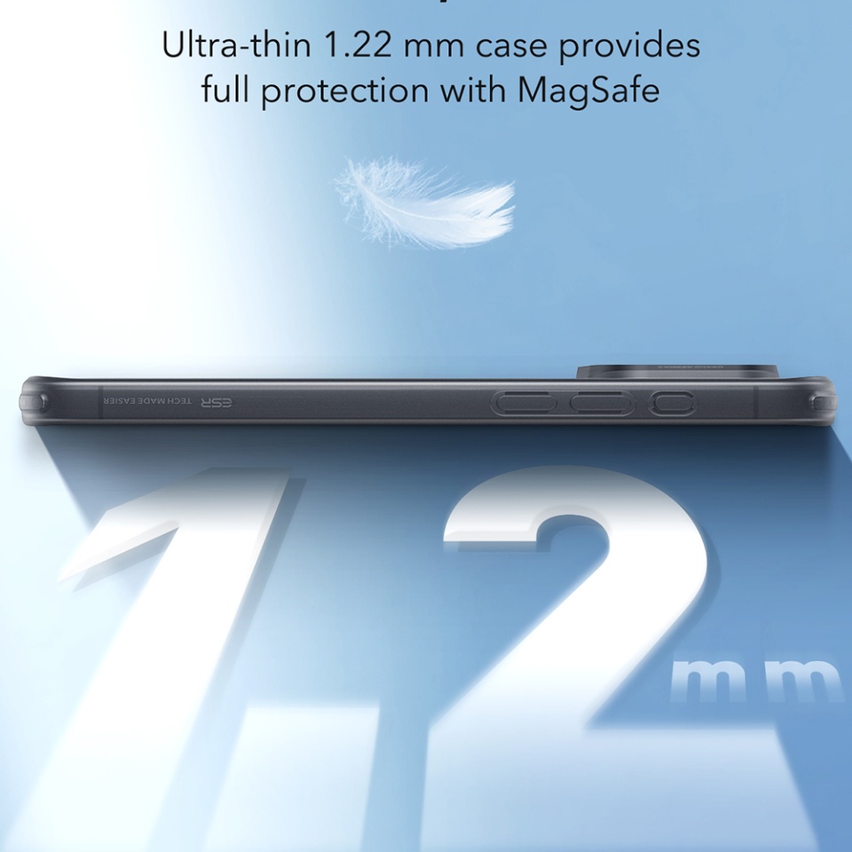 Husa pentru iPhone 16 Plus, slim MagSafe, ESR Zero HaloLock - Negru frost - 1 | YEO