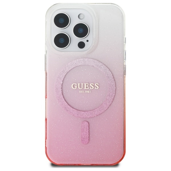Husa pentru iPhone 16 Pro IML Glitter Gradient MagSafe, Guess - Roz - 2 | YEO