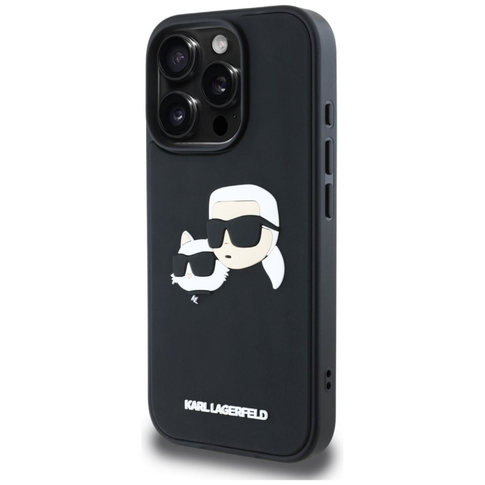 Husa pentru iPhone 16 Pro Max, 3D Design, Karl Lagerfeld, Negru - 3 | YEO