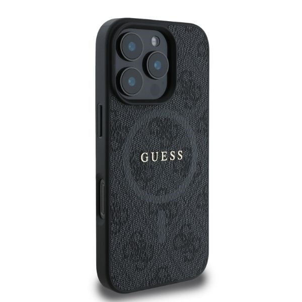 Husa pentru iPhone 16 Pro Max, 4G Ring Classic Logo MagSafe, Guess, Negru - 2 | YEO