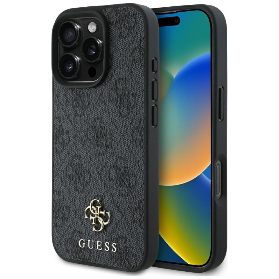 Husa pentru iPhone 16 Pro Max, Guess, 4G Small and Classic Logo MagSafe, Protectie Slim, Negru