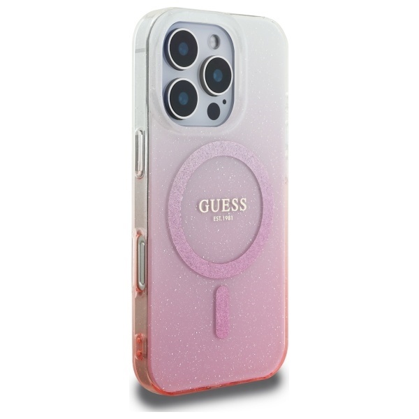 Husa pentru iPhone 16 Pro Max IML Glitter Gradient MagSafe, Guess - Roz - 6