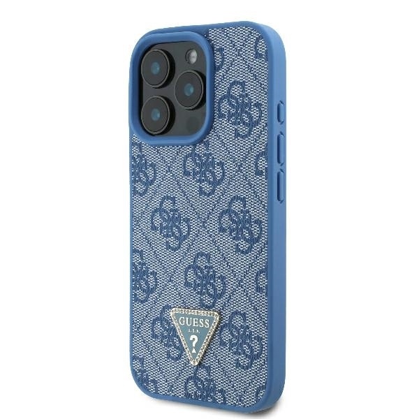 Husa pentru iPhone 16 Pro Max Leather Metal Logo Strass Crossbody, Guess - Albastru - 3 | YEO